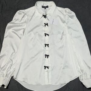 Generation Love Ivory Blouse with Black Details